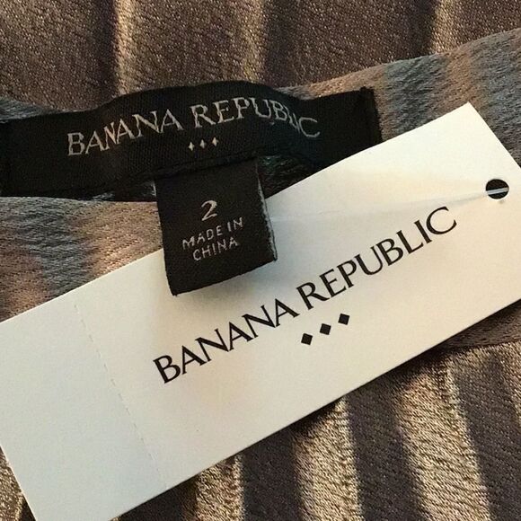 Banana Republic Factory Silver Simmer Pewter Metallic Pleated Full Skirt NEW - Picture 12 of 13